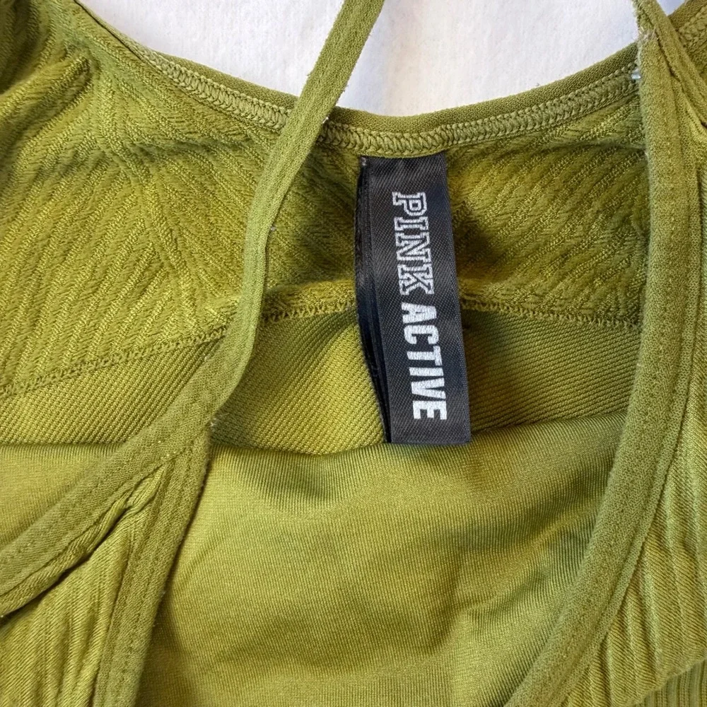 VS PINK Active Seamless Sports Bra‎ Lightly Lined Longline Green Small